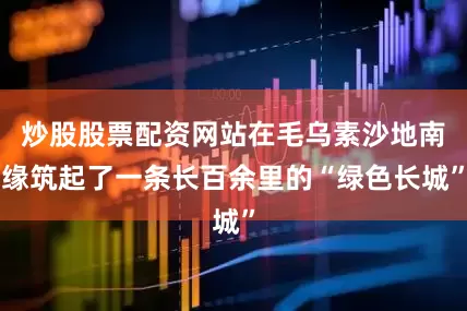 炒股股票配资网站在毛乌素沙地南缘筑起了一条长百余里的“绿色长城”